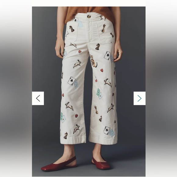 Anthropologie Pants - ANTHROPOLOGIE Maeve The Colette Corduroy Printed Wide Leg Pants